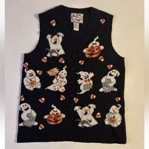 Vintage Heirloom Collectibles Halloween Sweater Vest Women’s Size Small - Picture 2 of 4